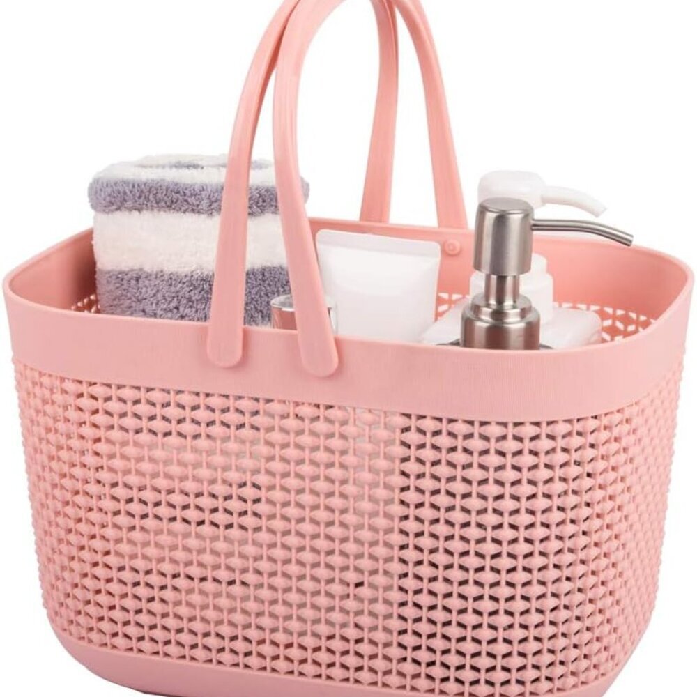 Plastic Organizer Storage Baskets with Handles, Shower Caddy Bins Organizer for